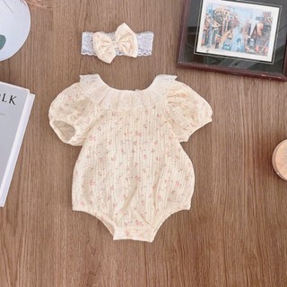Body Musslin hoa nhí bé gái 4-10kg đầy tháng, thôi nôi. Bộ đồ liền thân dễ thương bé gái. Dino Kids