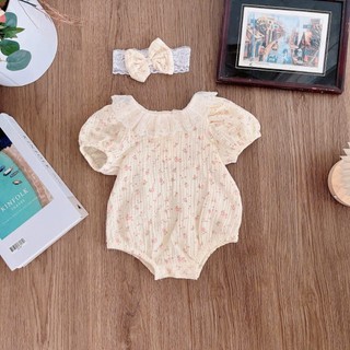 Body Musslin hoa nhí bé gái 4-10kg đầy tháng, thôi nôi. Bộ đồ liền thân dễ thương bé gái. Dino Kids