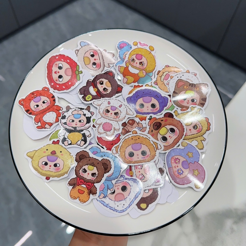 Gói 30-50 miếng sticker Baby three chống nước dùng trang trí | Shopee ...