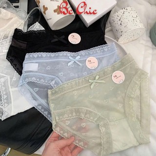 Quần lót ren lưới 7A - Quần họa tiết hình tim nhẹ nhàng mỏng mát lạnh không lộ viền BC_CHIC LINGERIE