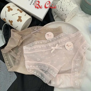Quần lót ren lưới 7A - Quần họa tiết hình tim nhẹ nhàng mỏng mát lạnh không lộ viền BC_CHIC LINGERIE