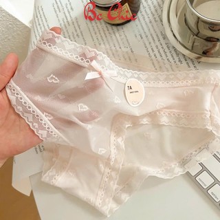 Quần lót ren lưới 7A - Quần họa tiết hình tim nhẹ nhàng mỏng mát lạnh không lộ viền BC_CHIC LINGERIE