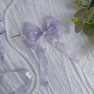🌸 [SK01] Set Kẹp Tóc Handmade Cho Bé Gái Nơ Vải Voan Hoa