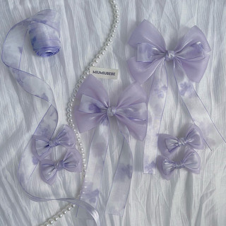 🌸 [SK01] Set Kẹp Tóc Handmade Cho Bé Gái Nơ Vải Voan Hoa