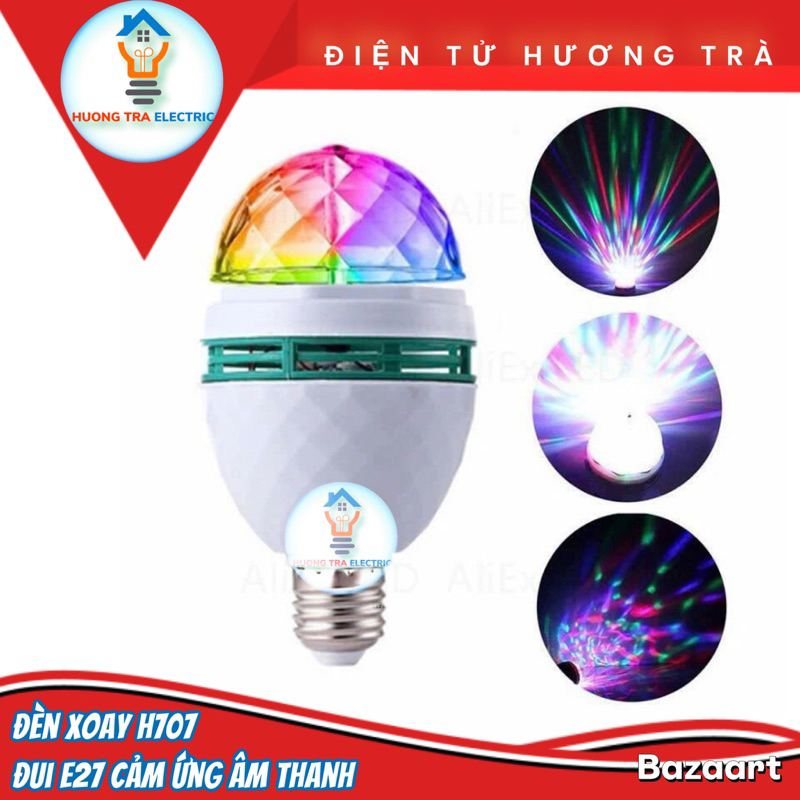 [Hàng CTY Nhập khẩu] Đèn led sân khấu nhiều màu tự xoay có cảm ứng nhạc H707
