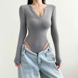 Bodysuit cổ V tay dài M097