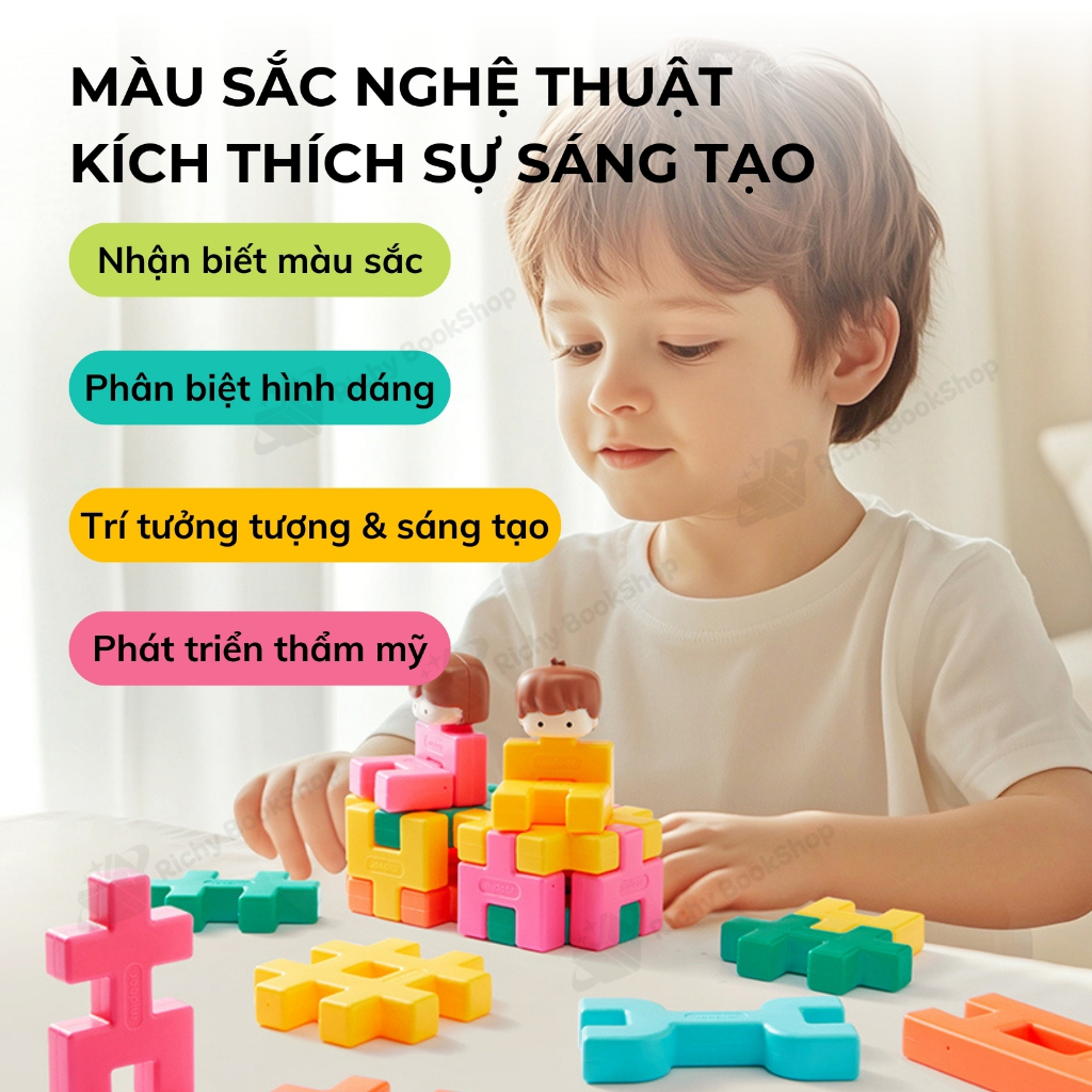 Đồ chơi lắp ghép khối hình 3D Mideer Waffle Building Blocks
