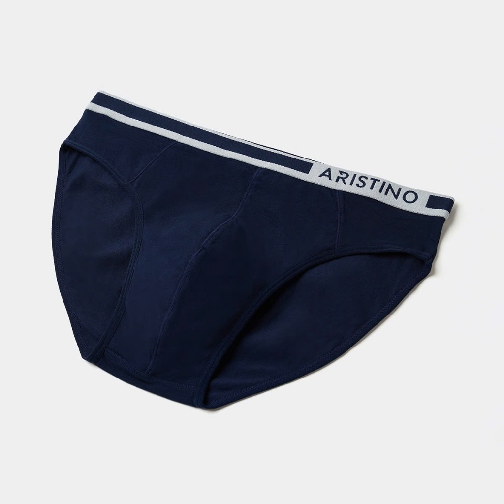 Ảnh Quần lót nam ARISTINO dáng briefs khỏe khắn, cạp chun dệt logo lệch nam tính, cotton kháng khuẩn - ABF1603 1