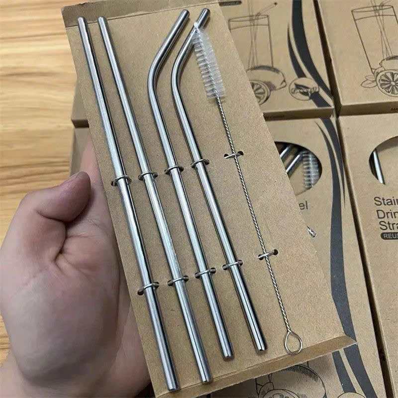 Ống hút bằng thép không gỉ 304 gia dụng Ống hút đồ uống lạnh cấp thực phẩm Thân thiện với môi trường