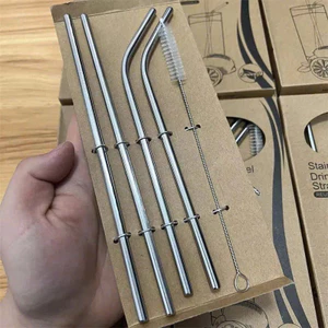 Ống hút bằng thép không gỉ 304 gia dụng Ống hút đồ uống lạnh cấp thực phẩm Thân thiện với môi trường