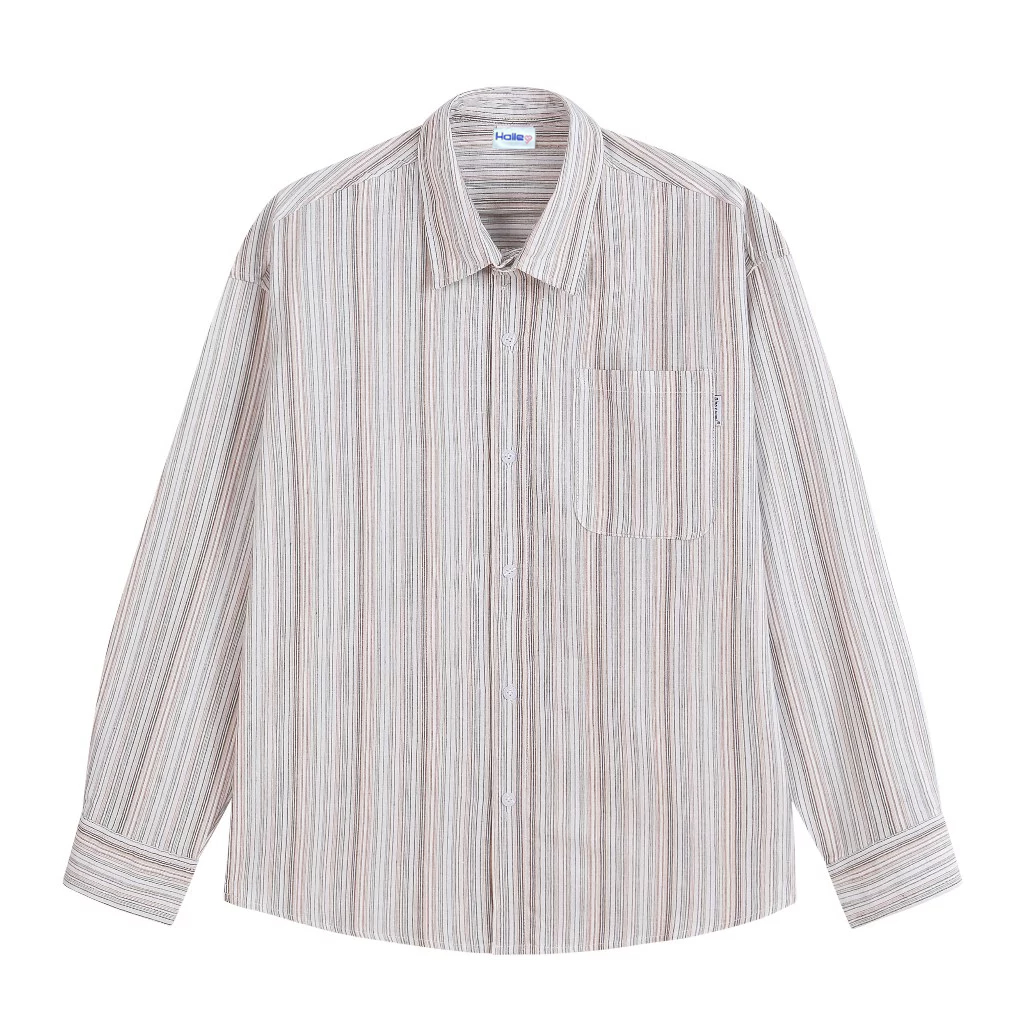 Áo Sơ Mi Nam Linen Cao Cấp Thời Trang Phối Sọc Vải Mềm Mịn Mát Halley A19