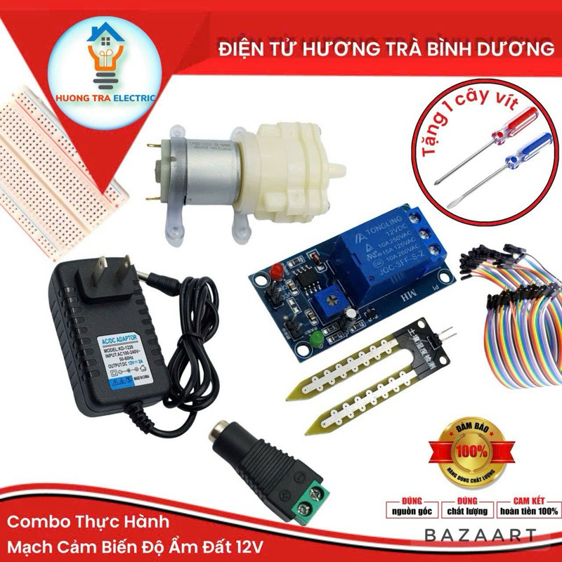 Bộ Thực Hành Đầy Đủ Mạch Cảm Biến Độ Ẩm Dành Cho Học Sinh - Sinh Viên ( Môn Công Nghệ Lớp 8 CTST)