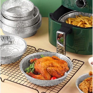 Set 20/30/50/100 khay giấy bạc nướng lót nồi chiên không dầu, Dĩa nến dĩa bạc lò nướng loại lớn, khuôn giấy bạc