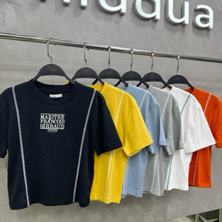 MIDDUA - Tee2501 Áo thun nữ lửng thêu chữ