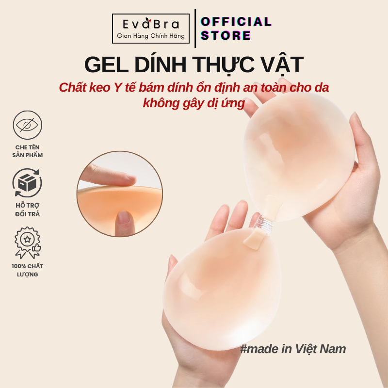 Miếng Dán Ngực Siêu Mỏng Tàn Hình Có Lỗ Thoáng Khí Sử Dụng Được Nhiều Lần Cao Cấp Evabra - 4951 Lỗ