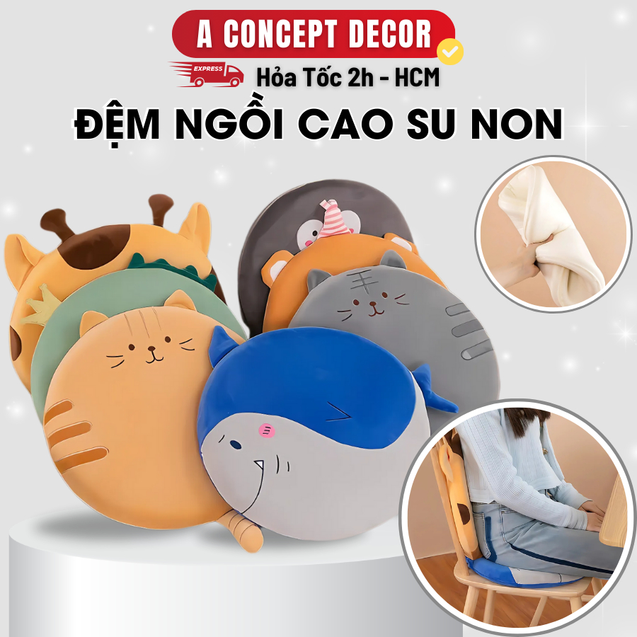 Ảnh Đệm Ngồi Cao Su Non Êm Mềm Giảm Đau Mỏi Lưng Ê Mông Lót Ghế Trang Trí Văn phòng Ngồi Bệt Đệm Lưng  Hình tròn ĐK 40cm 1