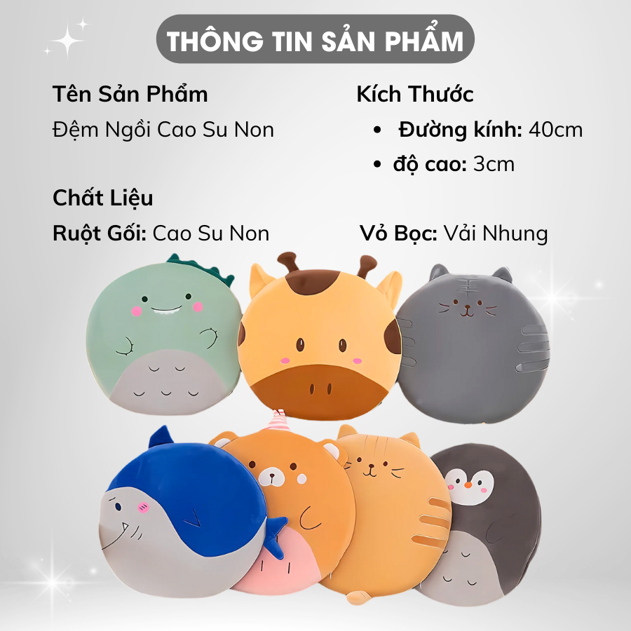 Ảnh Đệm Ngồi Cao Su Non Êm Mềm Giảm Đau Mỏi Lưng Ê Mông Lót Ghế Trang Trí Văn phòng Ngồi Bệt Đệm Lưng  Hình tròn ĐK 40cm 2
