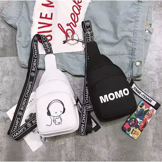Túi Đeo Chéo Vải Canvas Phong Cách Lười Biếng Cho Nữ Túi Ngực Nghệ Thuật Thời Trang