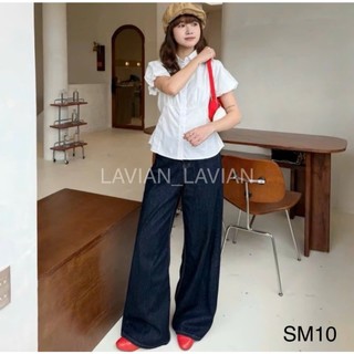 Áo sơ mi tay bồng dây buộc eo dáng babydoll LAVIAN SM10