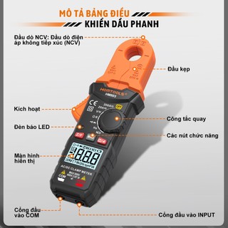 HOMTOOLS HM803 Đồng hồ đo kẹp kỹ thuật số True RMS NCV 600V Điện áp 200A DC / AC Đồng hồ đo kẹp hiện tại