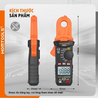 HOMTOOLS HM803 Đồng hồ đo kẹp kỹ thuật số True RMS NCV 600V Điện áp 200A DC / AC Đồng hồ đo kẹp hiện tại