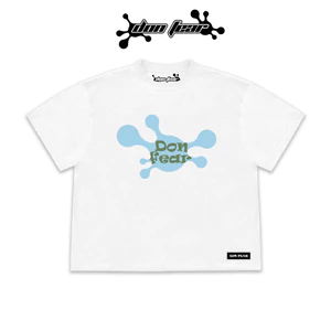 Áo thun DONFEAR blue basic logo chất liệu cotton 100% thoáng mát from oversized unisex