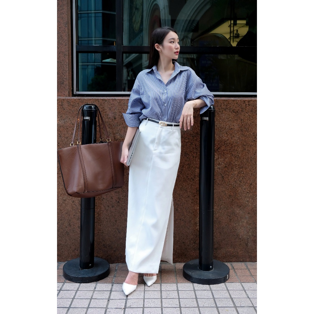 Ảnh Áo sơ mi oversized MONO TALK (tổng hợp màu) vải poplin hạn chế nhăn, mềm mát T10001FT 4