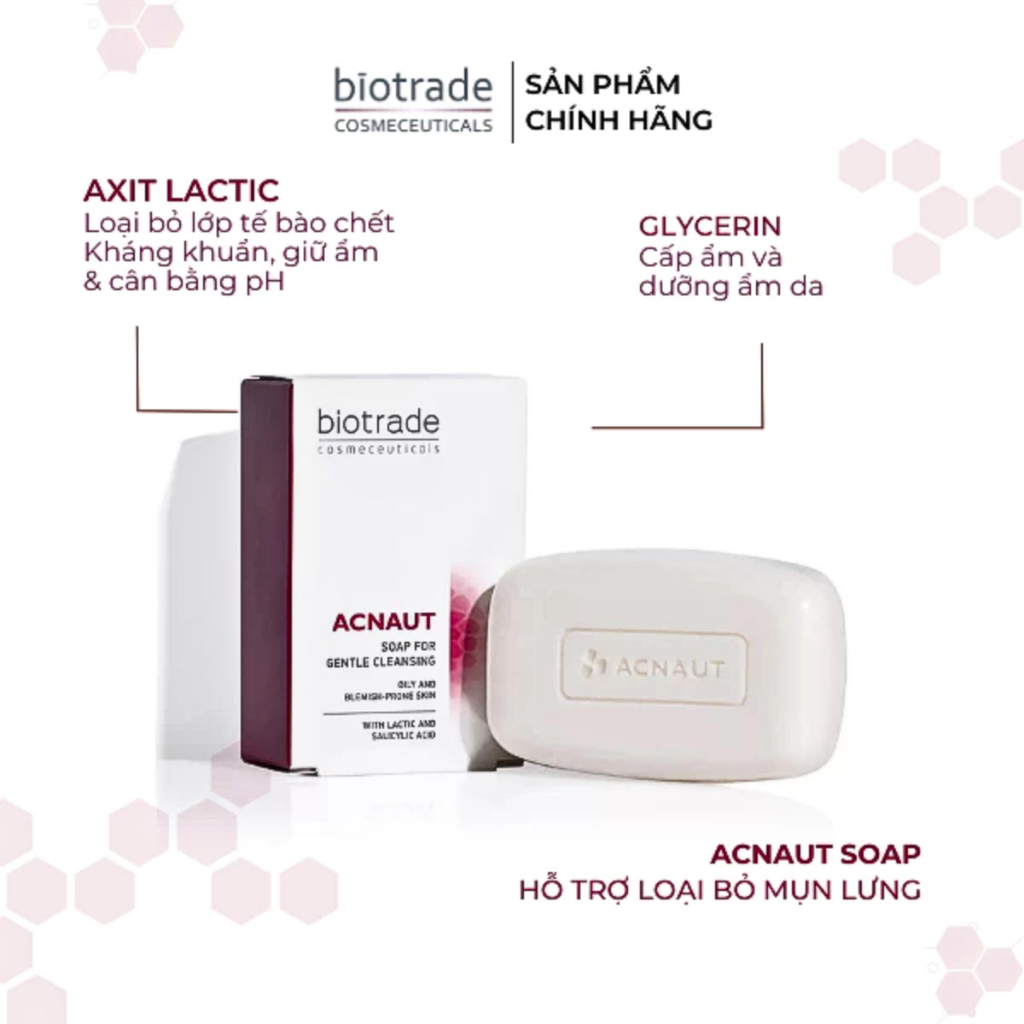 Ảnh Xà Phòng Biotrade Acnaut - Hỗ Trợ Giảm Mụn Lưng, Kiểm Soát Dầu & Giảm Tình Trạng Lỗ Chân Lông 100g 2