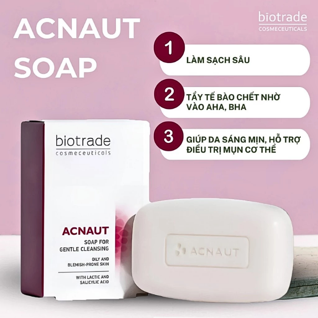 Ảnh Xà Phòng Biotrade Acnaut - Hỗ Trợ Giảm Mụn Lưng, Kiểm Soát Dầu & Giảm Tình Trạng Lỗ Chân Lông 100g 3