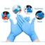 Bịch Găng tay cao su Nitrile không bột, 3 màu Trắng/Xanh/Đen Chuyên Dùng Spa, Phun Xăm..