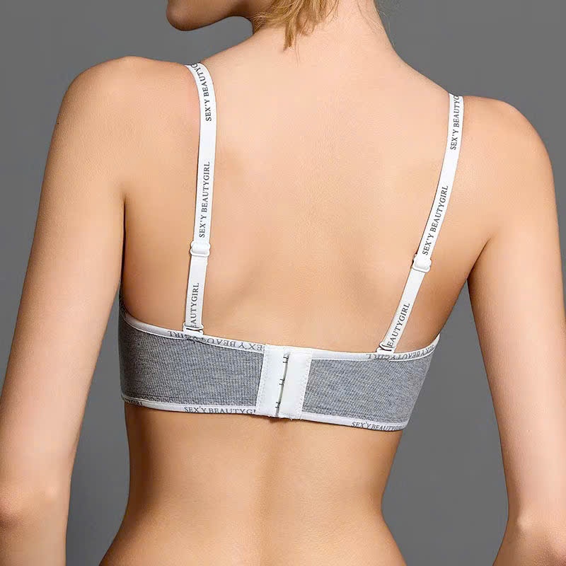 Áo lót nâng ngực đệm dày 5cm 08, Áo lót đệm dày chất cotton viền chữ mới