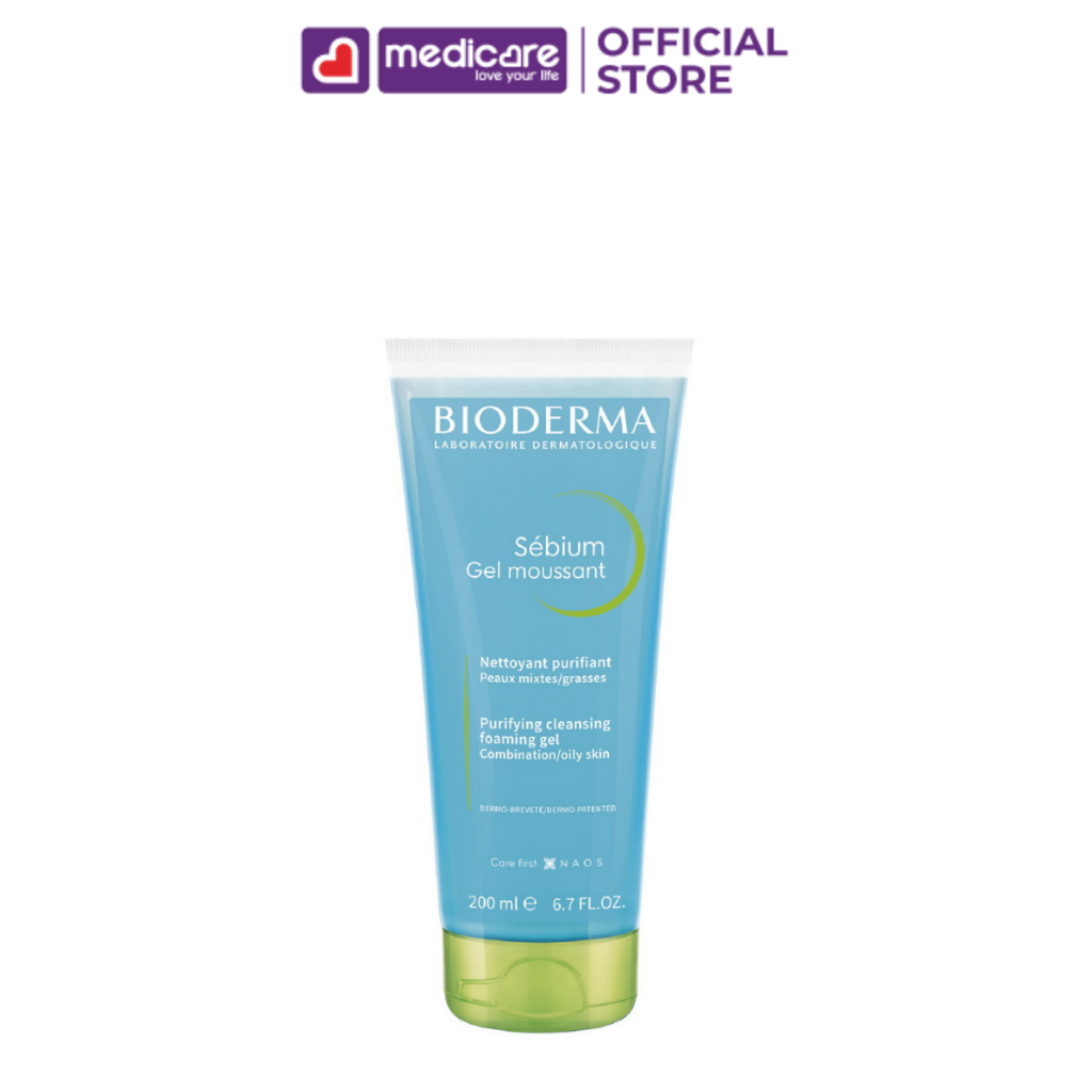 Gel rửa mặt Bioderma Sebium tạo bọt dành cho da hỗn hợp và da dầu 200ml