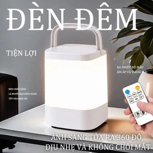 Đèn pha sữa cho bé, đèn ngủ cảm ứng di động buổi tối điều khiển từ xa có hẹn giờ tắt pin sạc type C, pin sạc 2000mAh