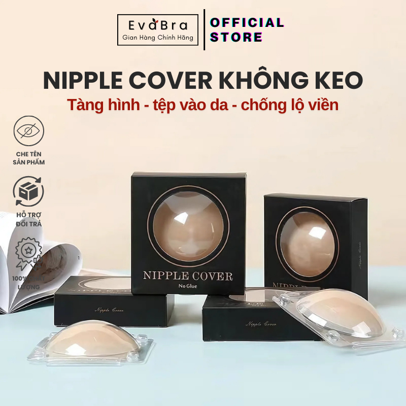 Miếng dán ngực silicon nhiệt tự thân Eva Bra dán ti siêu mỏng ôm khít,không keo,không bám bụi - 500