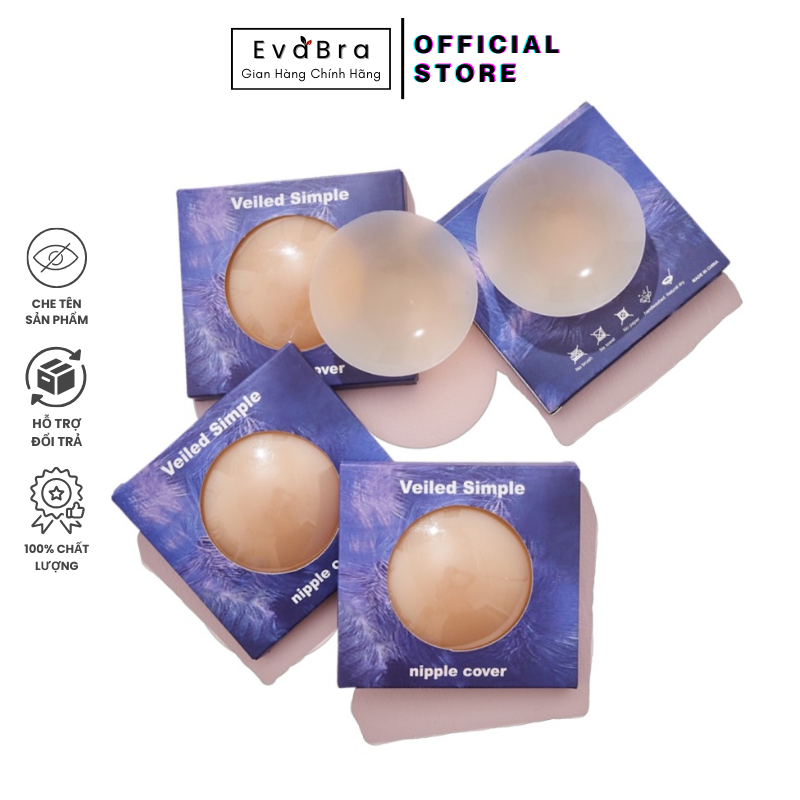 Miếng dán ngực silicon nhiệt tự thân Eva Bra dán ti siêu mỏng ôm khít,không keo,không bám bụi - 500