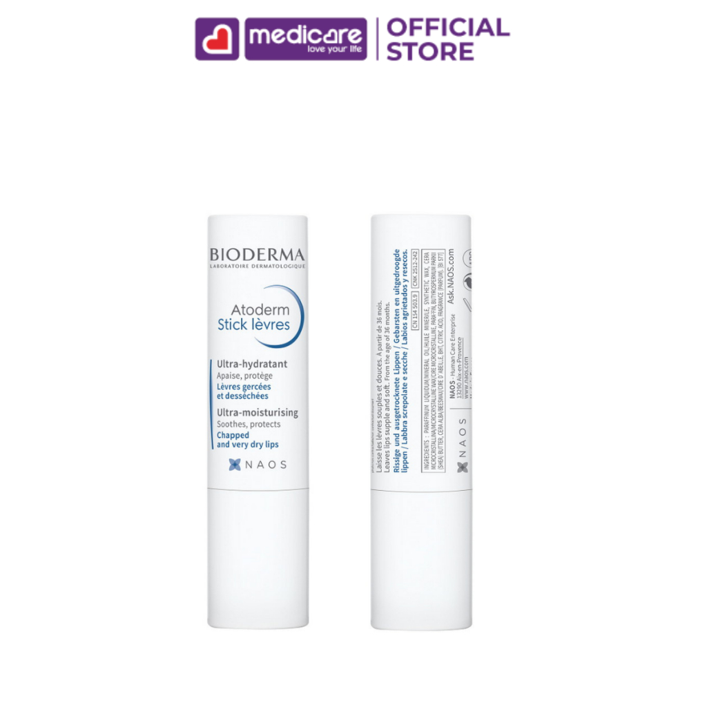 Son dưỡng môi Bioderma atoderm stick dưỡng ẩm phục hồi 4g