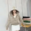 Áo khoác nỉ thêu chữ GELIN chống nắng mũ to tay xỏ ngón dáng croptop thêu zip đi nắng