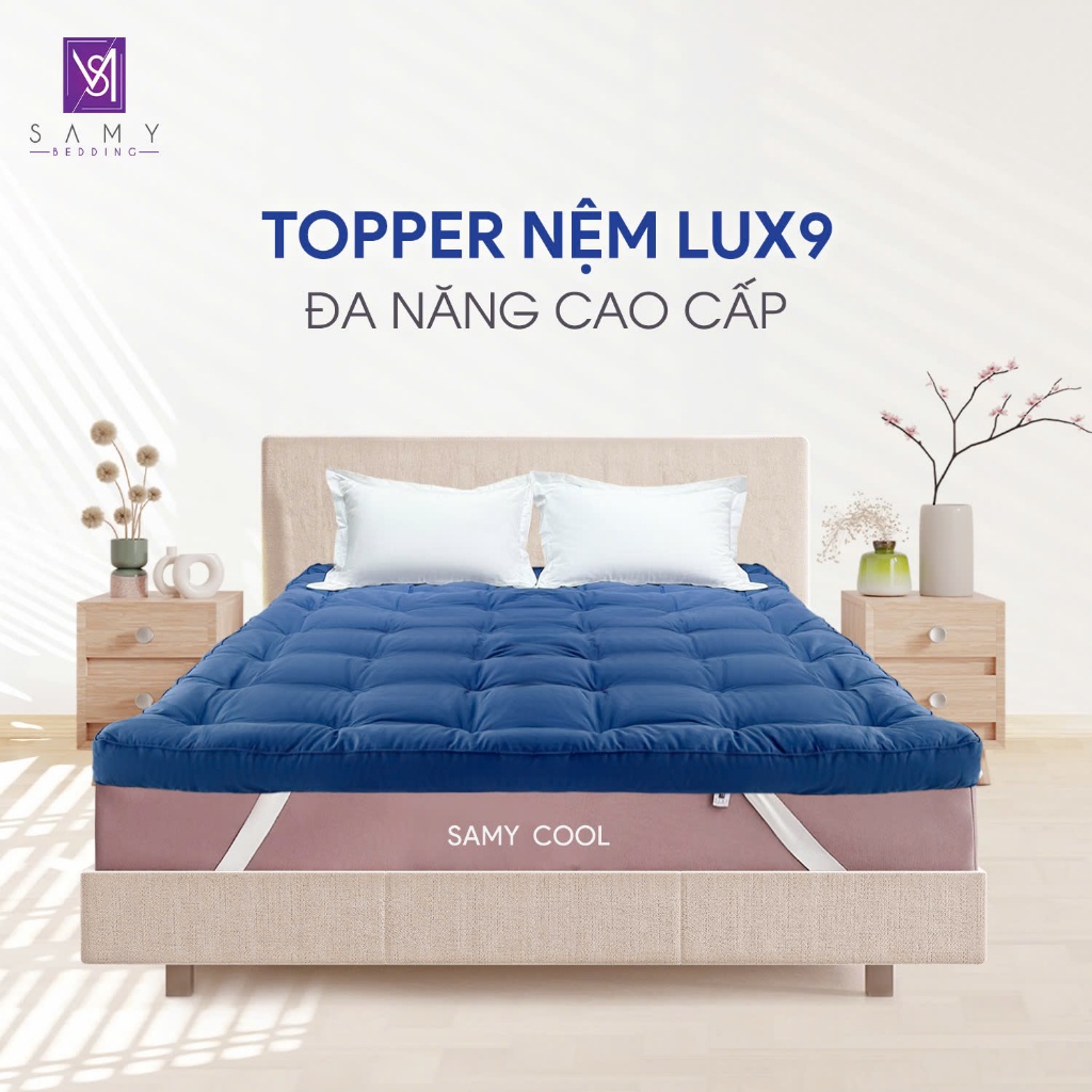 Topper Nệm Dày Đa Năng Luxury 9 SAMY BEDDING Cao Cấp Mềm Mại Mát Mịn ...