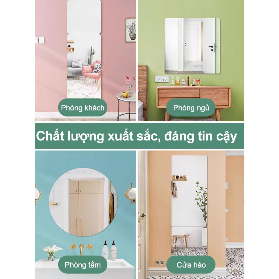 【Bồi thường 100% khi bị vỡ】OOKAS Gương Dán toàn thân chống vỡ soi Không cần khoan tường Phòng tắm tủ quần áo khâu
