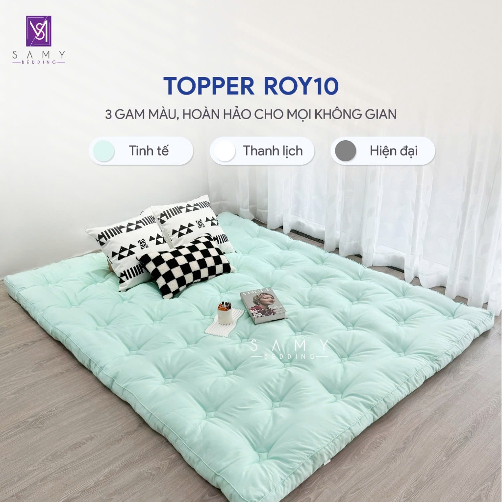 Ảnh Topper Nệm Dày Cao Cấp Royal 10 SAMY BEDDING Mềm Mại Với Vải Lụa Tencel Cực Mát 3