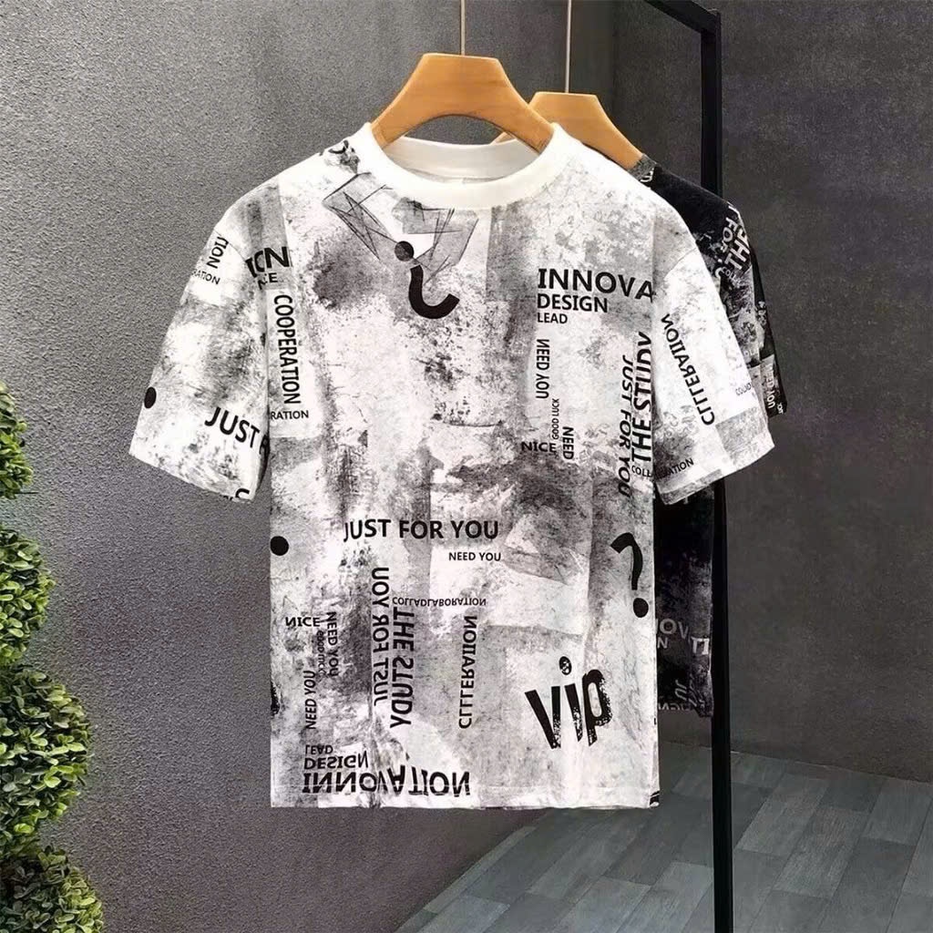 Áo thun nam cổ tròn tay ngắn in họa tiết VIP cực đẹp,chất vải cotton co giãn thoáng mát trẻ trung năng động Menswear Top