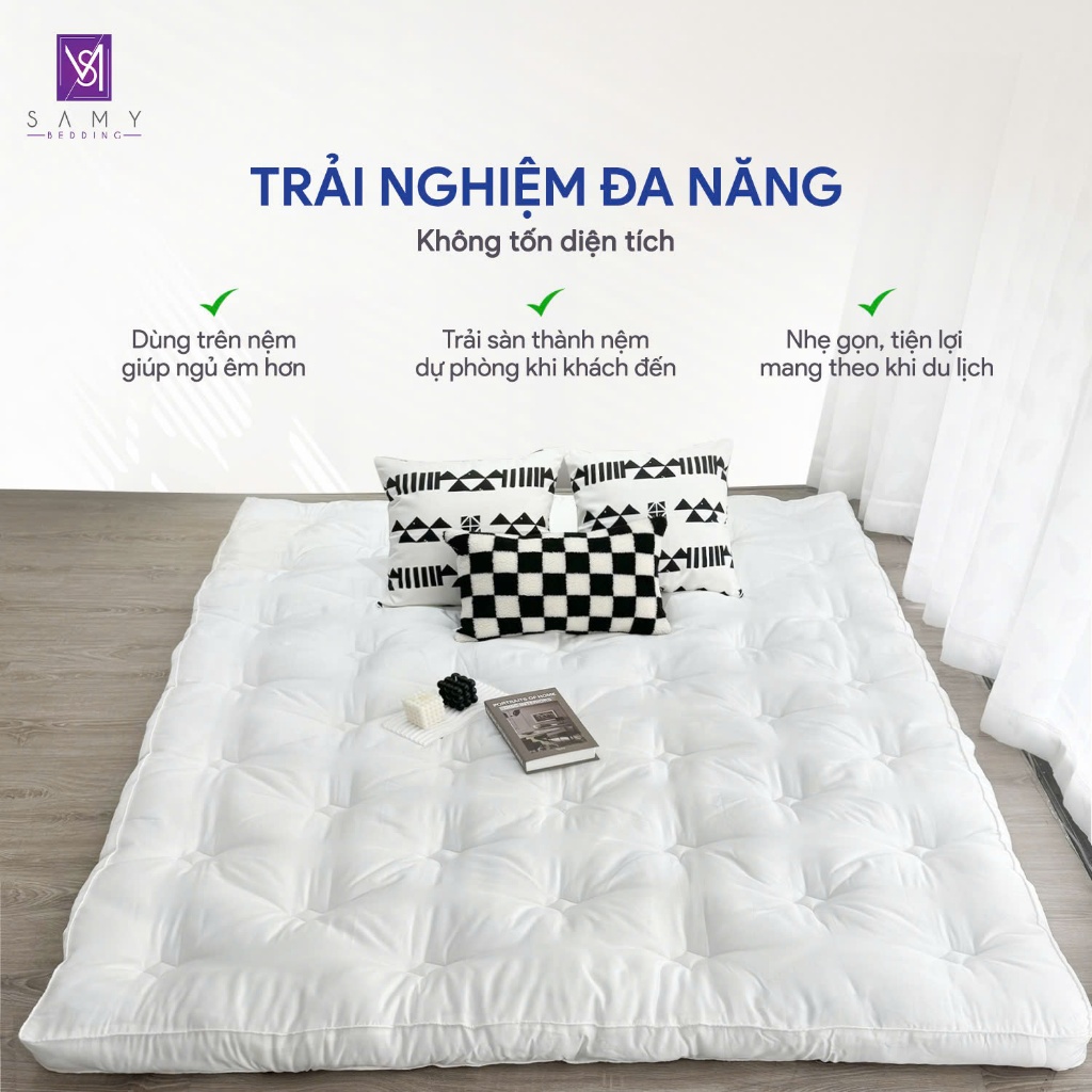 Ảnh Topper Nệm Dày Cao Cấp Royal 10 SAMY BEDDING Mềm Mại Với Vải Lụa Tencel Cực Mát 1