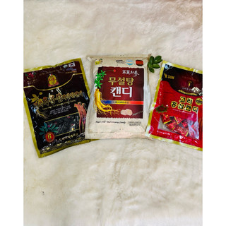 Combo 3 túi kẹo sâm Hàn Quốc,kẹo sâm không đường túi 500g,hắc sâm 300g,hồng sâm 200g