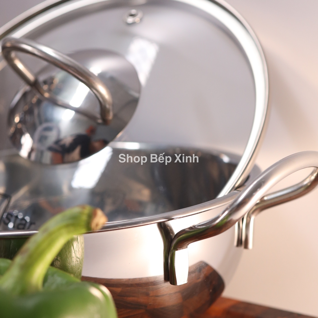 Ảnh Nồi lẩu inox 430 cao cấp Fivestar nắp kính size 18cm | 20cm | 22cm | 24cm | 26cm | 28cm , 3 đáy sandwich phù hợp mọi bếp 3