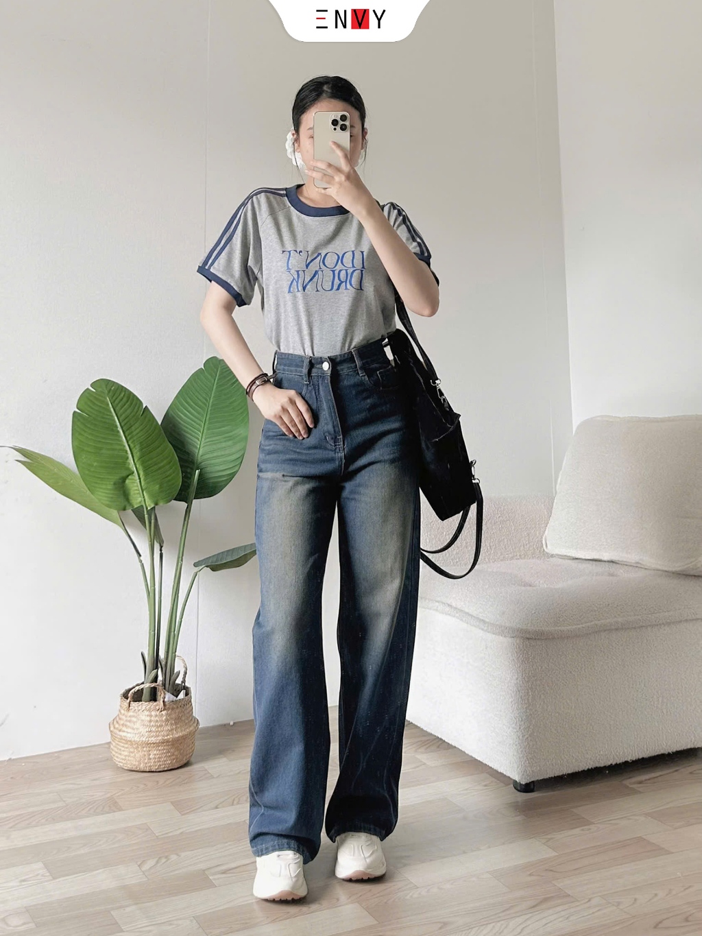 Ảnh Áo Thun Nữ Cotton Form Vừa Chạy Viền Trẻ Trung ENVY AT269 1