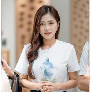ÁO COTTON CÔNG GIÁO - TA LÀ VUA - IN SILICON CT1-TRẮNG