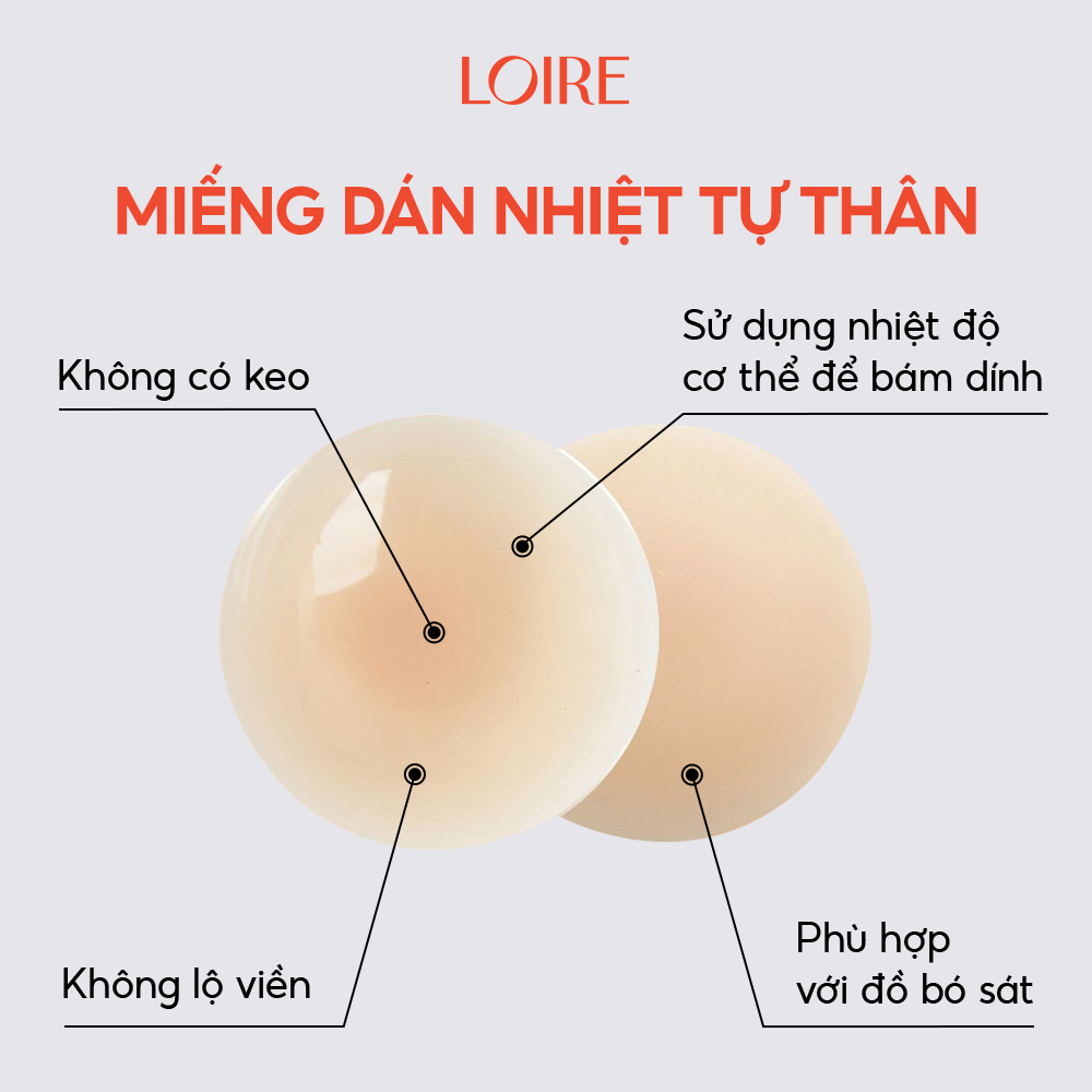 Ảnh Miếng Dán Ngực Tàng Hình Tự Dính Nhờ Nhiệt Độ Cơ Thể Loirechic MD26 1