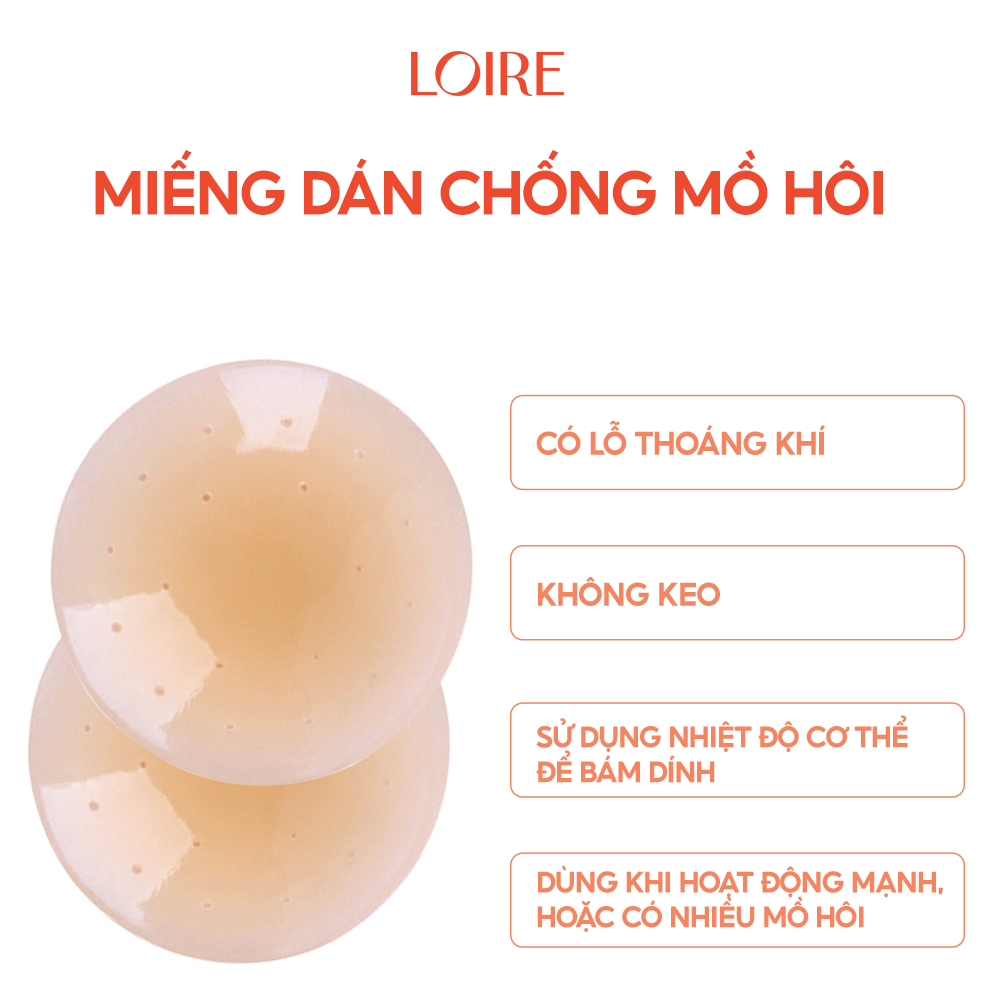 Miếng Dán Ngực Tàng Hình Có Lỗ Chống Mồ Hôi Không Keo Loirechic MD35