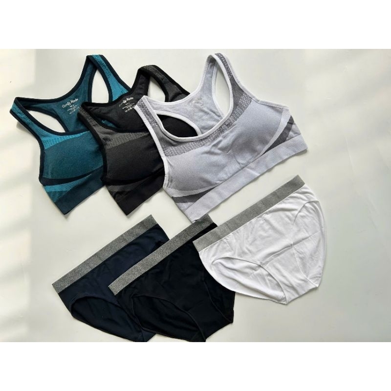 (BomoHouse) Set bra dệt và quần lót tập thể thao vừa full mông ComfyMode* bigsize - dư xịn