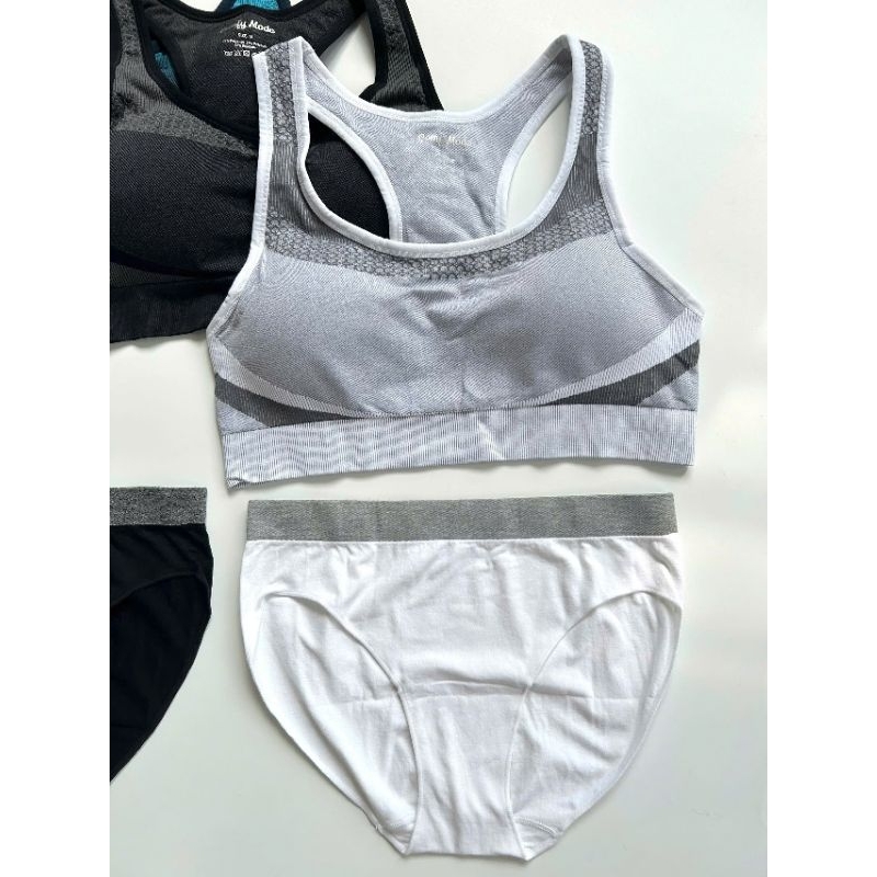 (BomoHouse) Set bra dệt và quần lót tập thể thao vừa full mông ComfyMode* bigsize - dư xịn